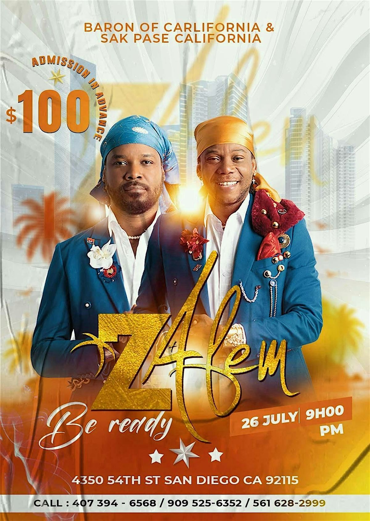 ZAFEM, SAN DIEGO, CALIFORNIA (NAP BWE) 8 PM-2AM, 26 July | Event in San Diego | AllEvents