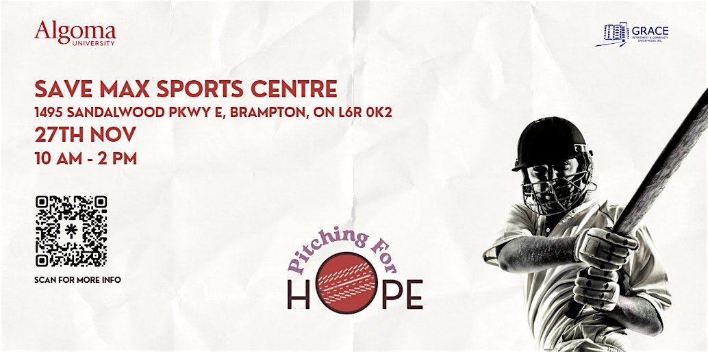 Pitching for Hope, 27 November | Event in Brampton | AllEvents