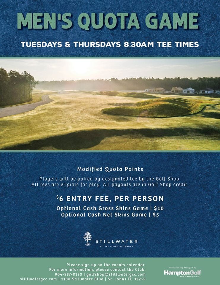 Mens Quota Game (Member Event), Stillwater Golf & Country Club, Green Cove Springs, November 30