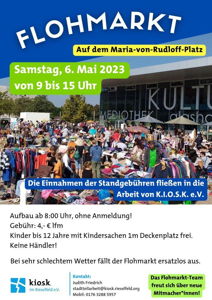 Flohmarkt im Rieselfeld , Rieselfeld MariavonRudloffPlatz, Freiburg