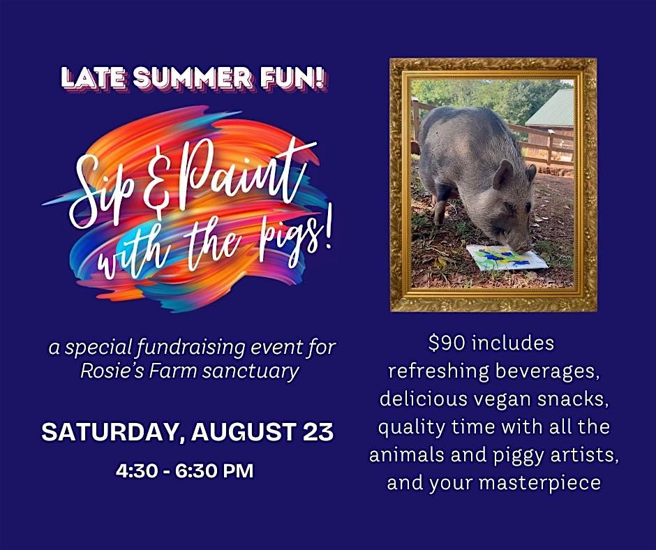 August Sip & Paint with the Pigs Fundraiser, 23 August | Event in Potomac | AllEvents