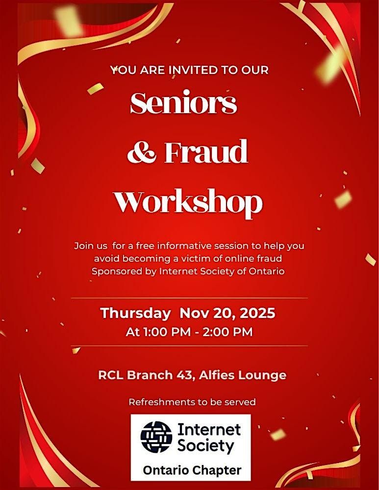 Seniors and Fraud Workshop, 20 November | Event in Oshawa | AllEvents