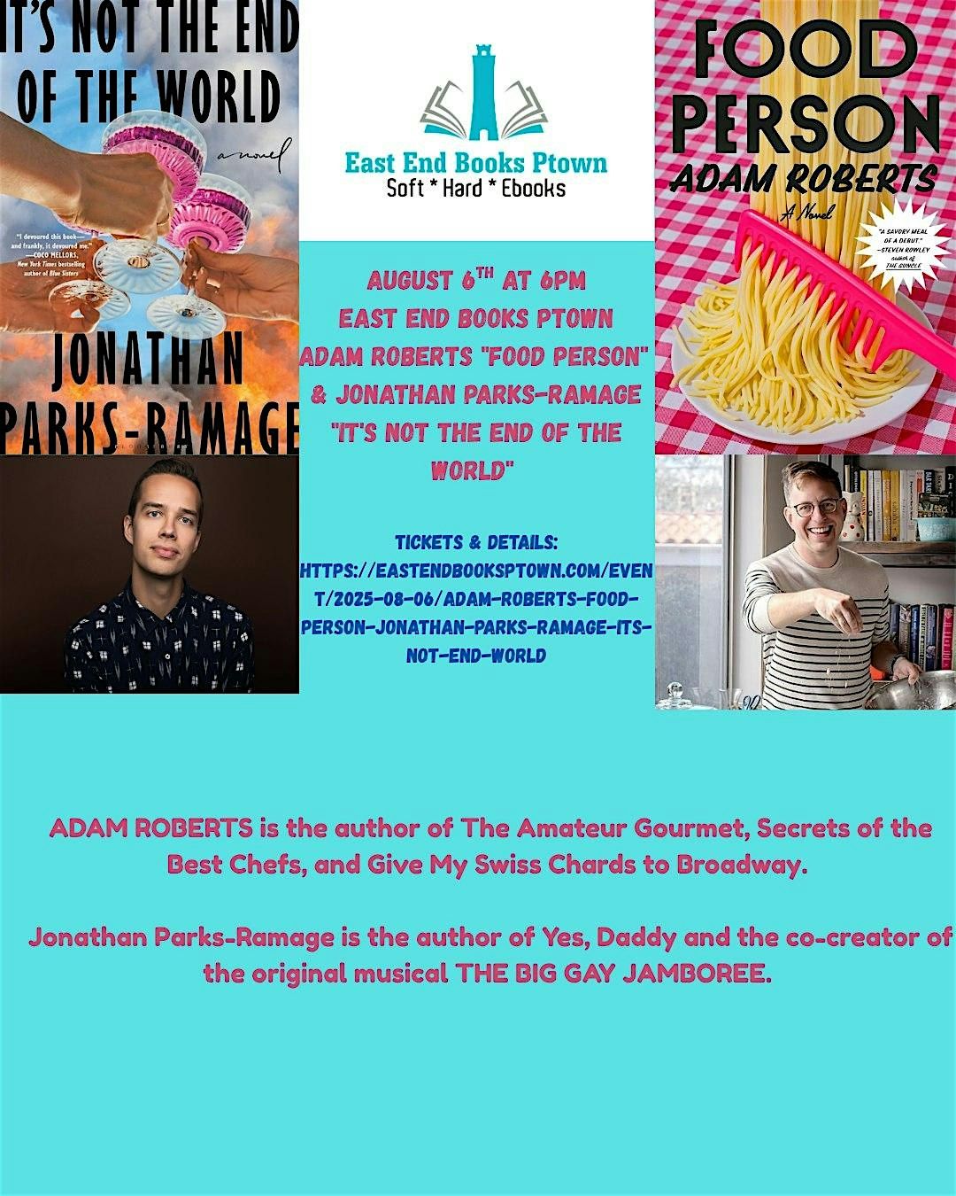 Adam Roberts "Food Person" & Jonathan Parks-Ramage "It's Not the End of the, 6 August | AllEvents