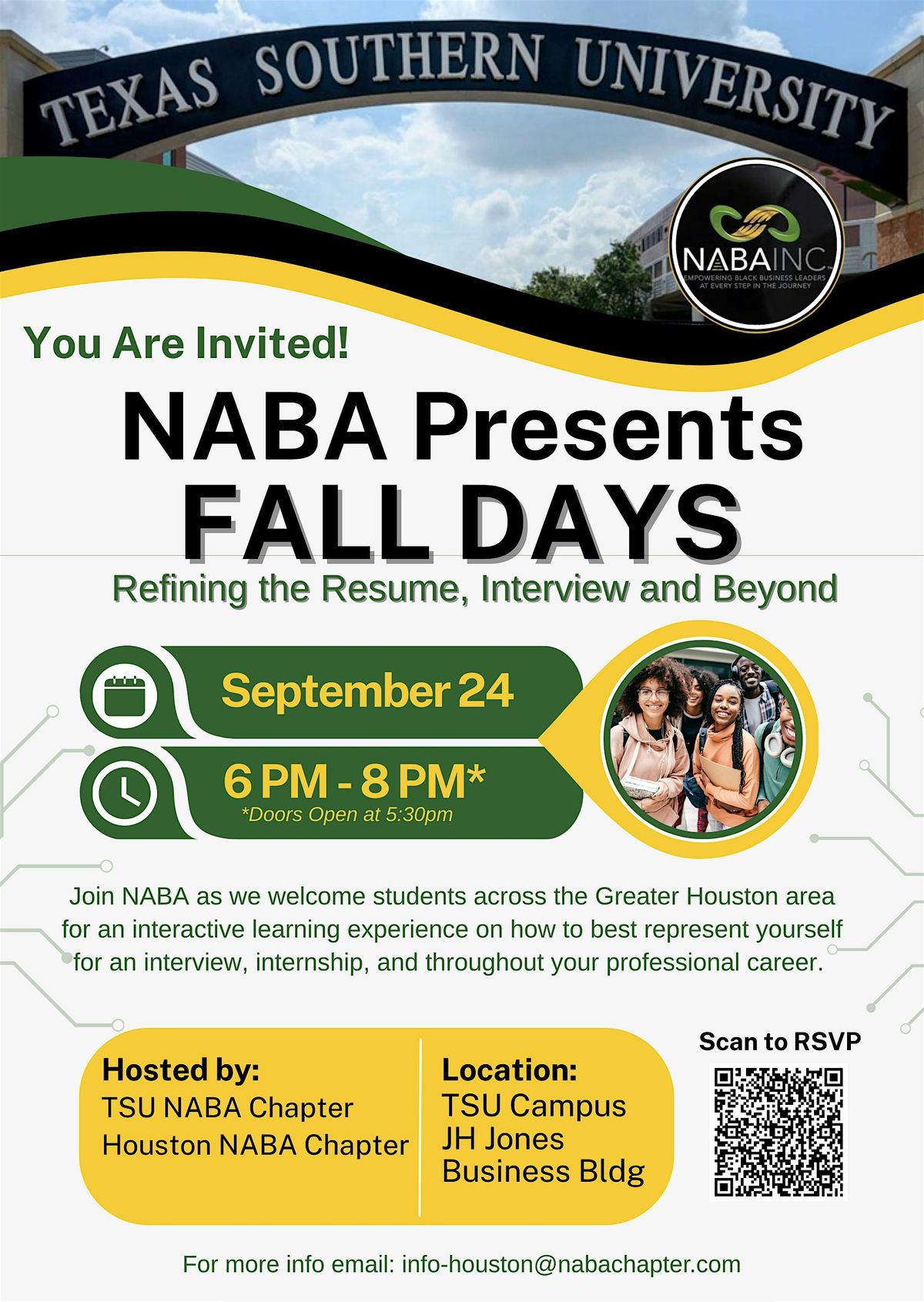 NABA Houston Presents: Refining the Resume, Interview and Beyond, 24 September | Event in Houston | AllEvents