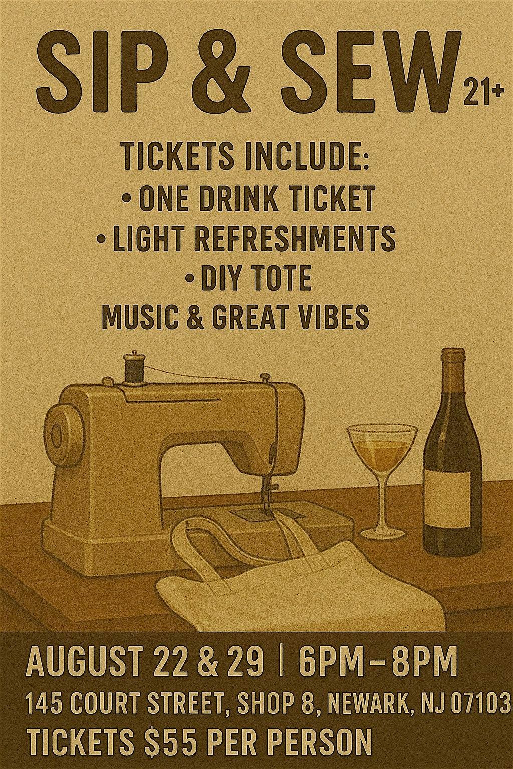 Sip & Sew: A High Fashion DIY Night, 22 August | Event in Newark | AllEvents