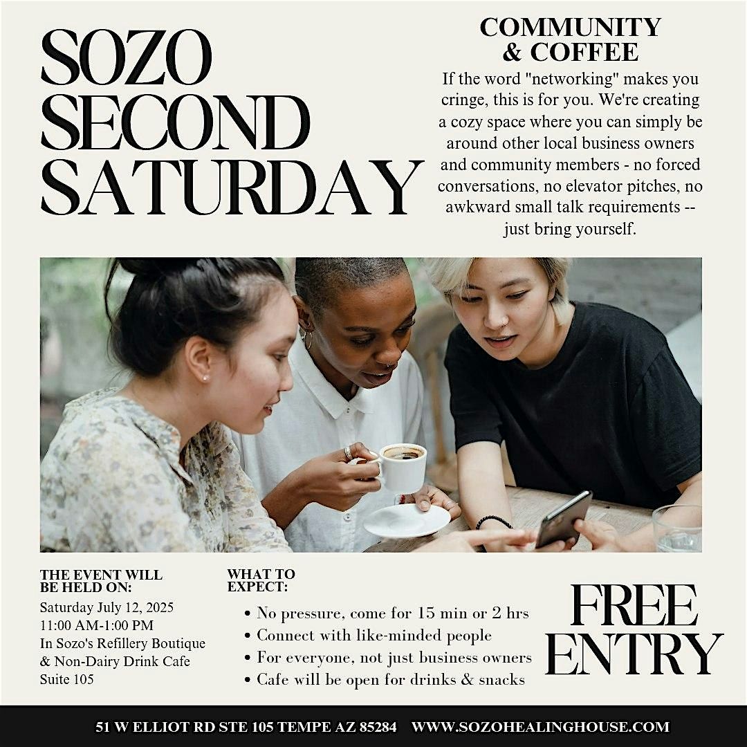 Sozo Second Saturday : Community and Coffee, 13 September | Event in Tempe | AllEvents
