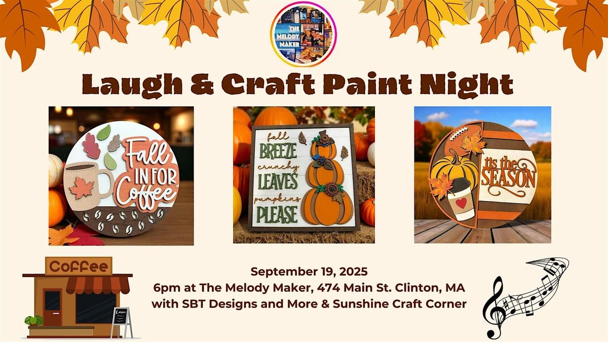Laugh & Craft Paint Night, 19 September | Event in Clinton | AllEvents