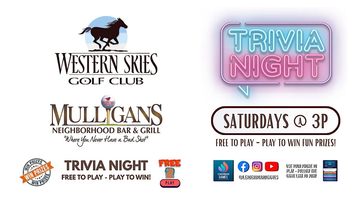 Trivia Night | Mulligans at Western Skies Golf - Gilbert AZ - SAT 3p, 24 May | Event in Gilbert | AllEvents