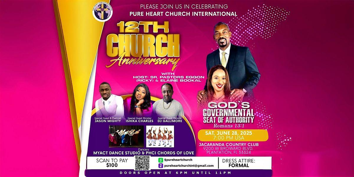 Pureheart Church Intl 12th Year Anniversary, 28 June | Event in Plantation | AllEvents