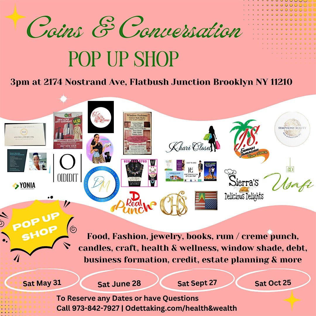 Coins & Conversation Pop Up Shop in Brooklyn NY, 31 May | Event in Brooklyn | AllEvents