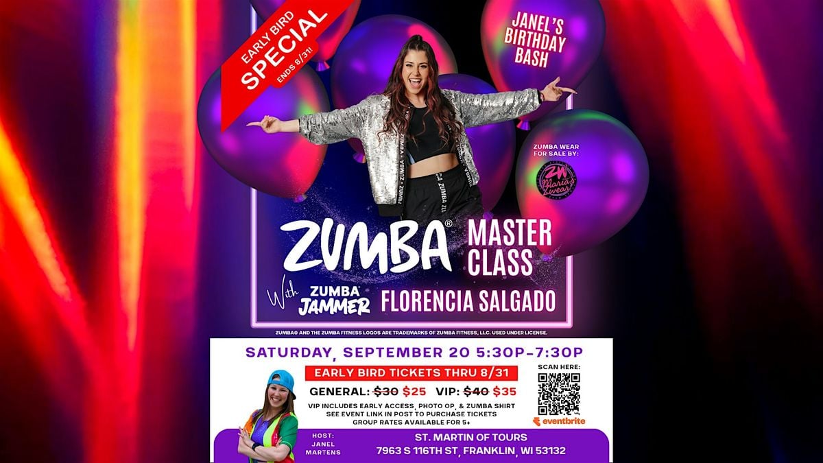 Zumba® Master Class with ZJ Florencia Salgado - Milwaukee, 20 September | Event in Franklin | AllEvents