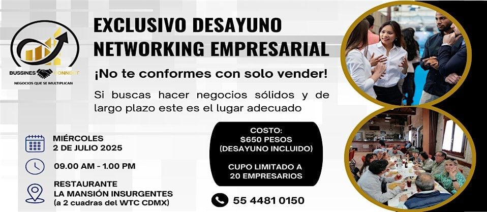 Exclusivo desayuno networking empresarial, 2 July | Event in Ciudad de México | AllEvents