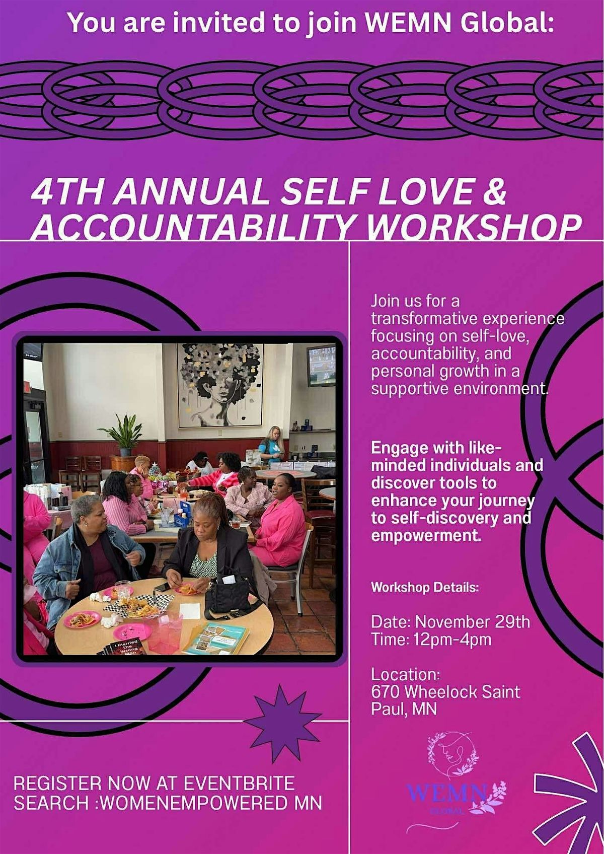 4 th Annual Self Love and Accountability Workshop, 29 November | Event in Saint Paul | AllEvents