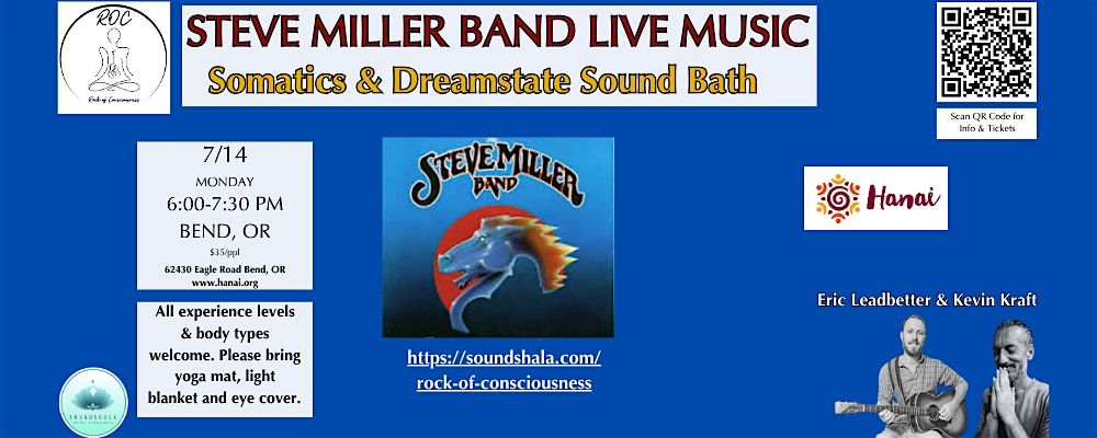 Live Steve Miller Band Music, Somatic Movement & Dreamstate Sound Bath, 14 July | Event in Bend | AllEvents