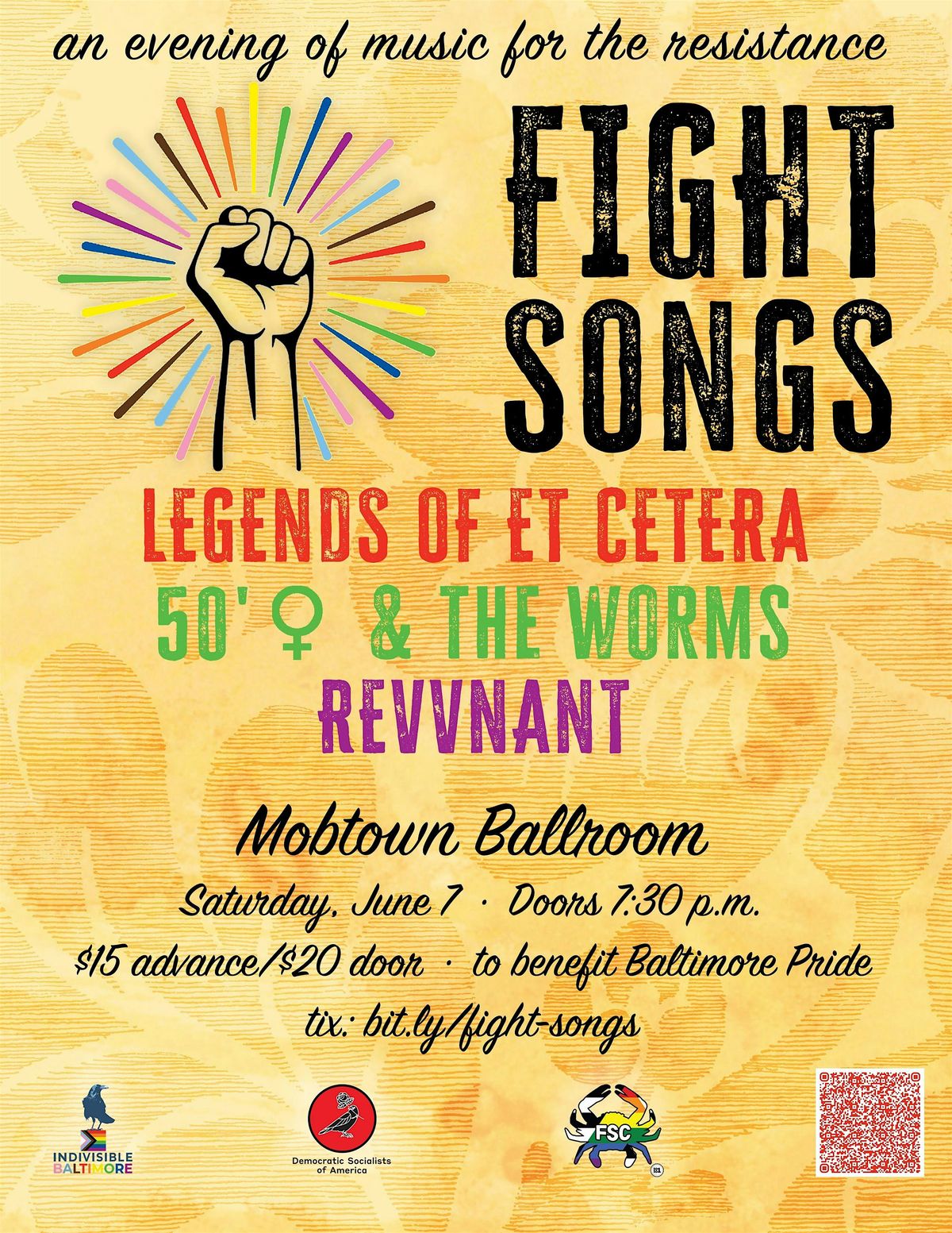FIGHT SONGS: An Evening of Music For The Resistance, 7 June | Event in Baltimore | AllEvents