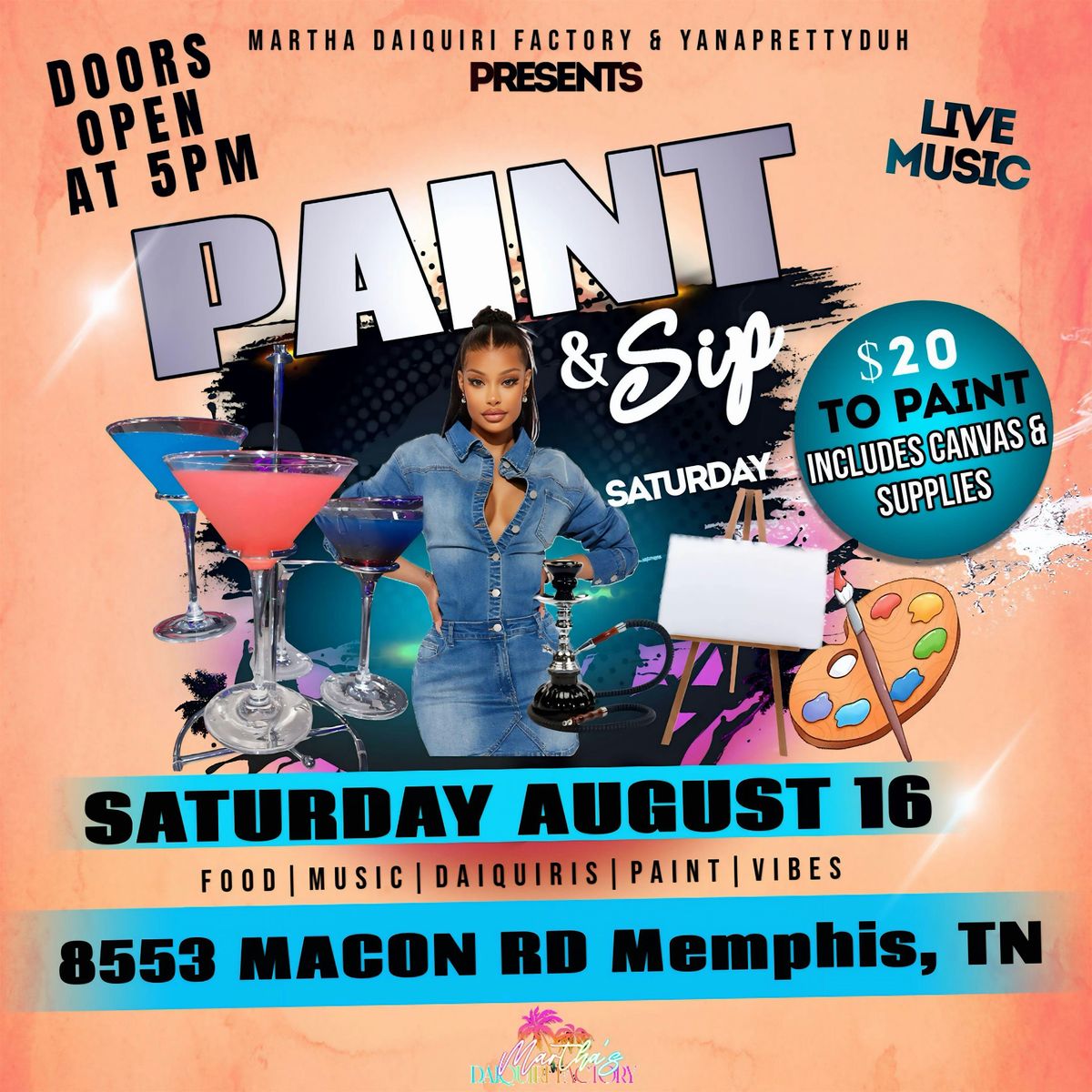 Paint & Sip Saturday, 16 August | Event in Memphis | AllEvents