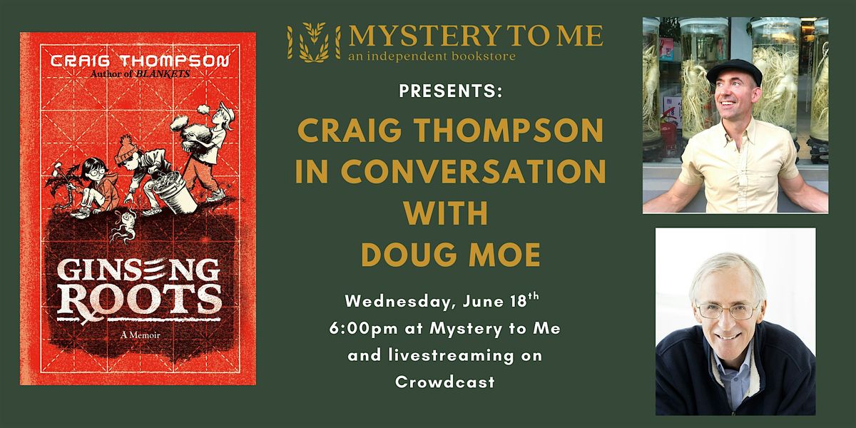 Live@MTM: Craig Thompson in Conversation with Doug Moe, 18 June | Event in Madison | AllEvents