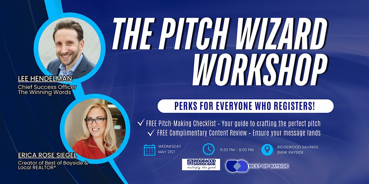 The Pitch Wizard Workshop, 21 May | Event in Queens | AllEvents