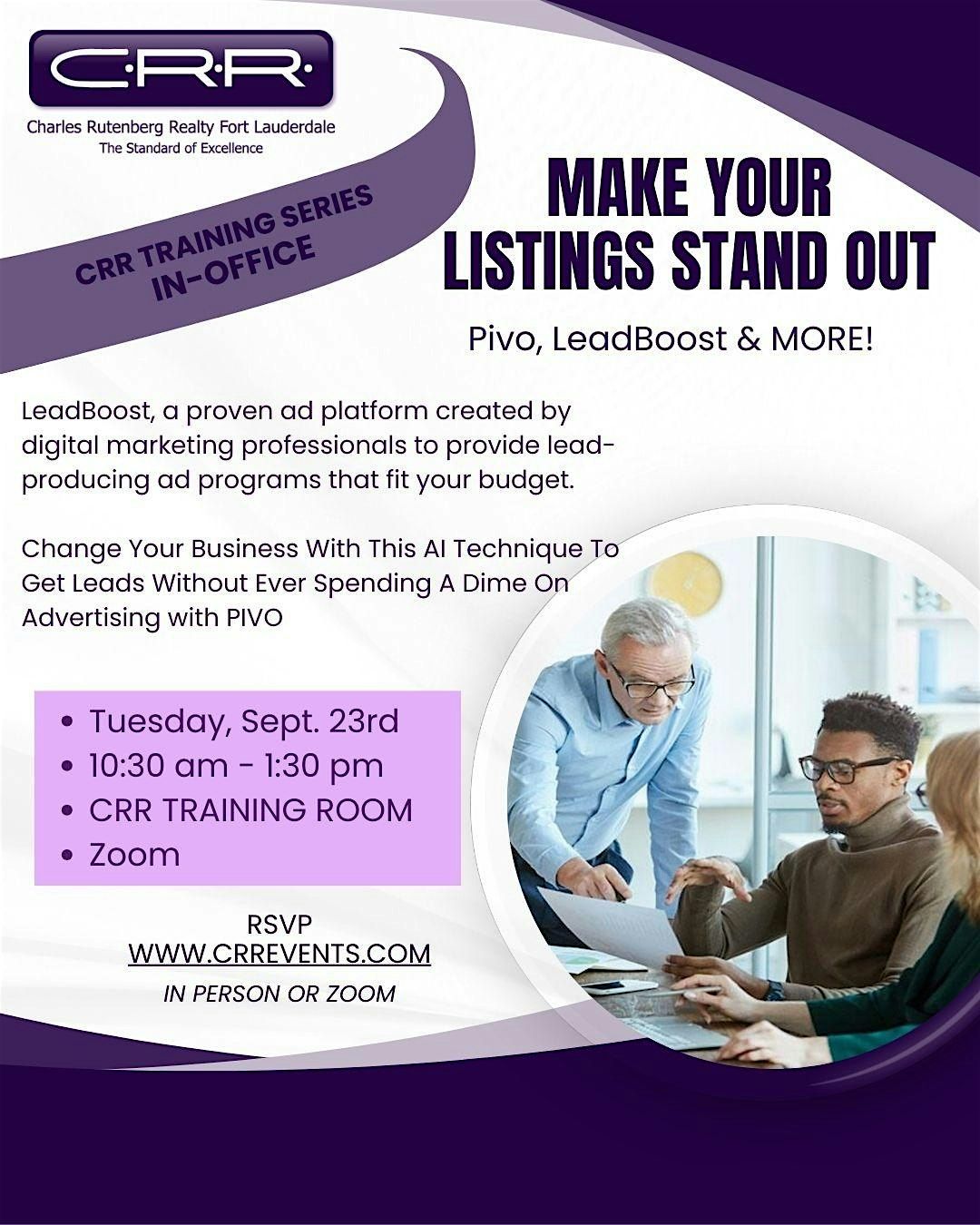 Make Your Listings Stand Out - Pivo & LeadBoost, 23 September | Event in Fort Lauderdale | AllEvents
