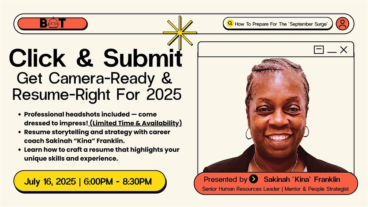 Click & Submit: Get Camera Ready & Resume Right For 2025, 16 July | Event in Orlando | AllEvents