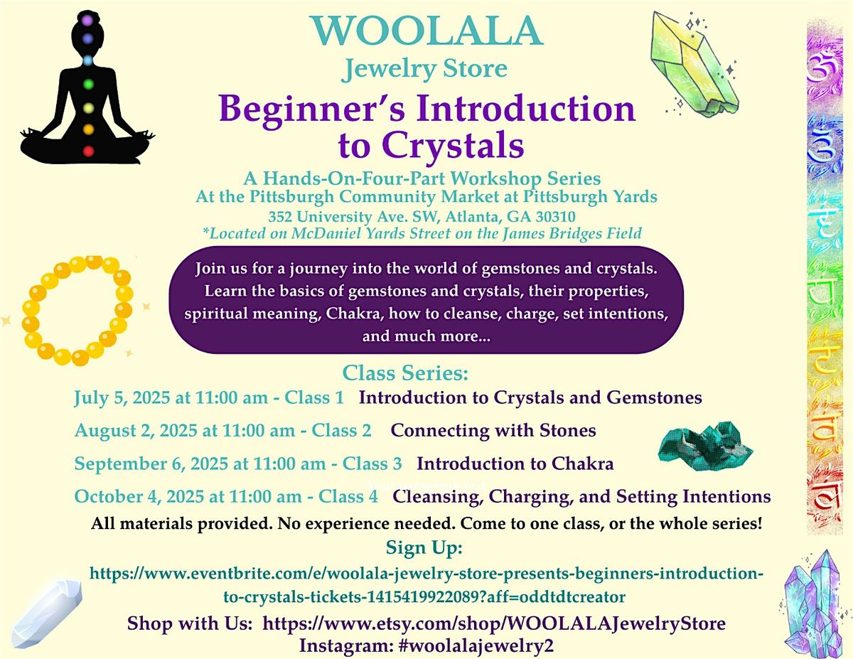 WOOLALA Jewelry Store Presents: Beginner's Introduction to Crystals, 5 July | Event in Atlanta | AllEvents