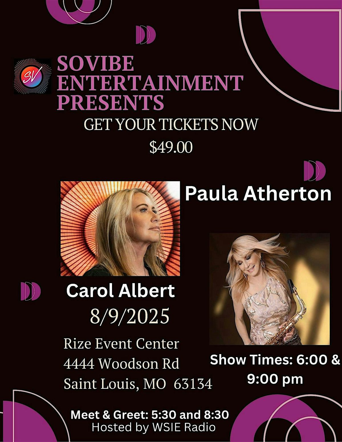 SoVibe Entertainment Presents Paula Atherton & Carol Albert In Concert, 9 August | Event in St. Louis