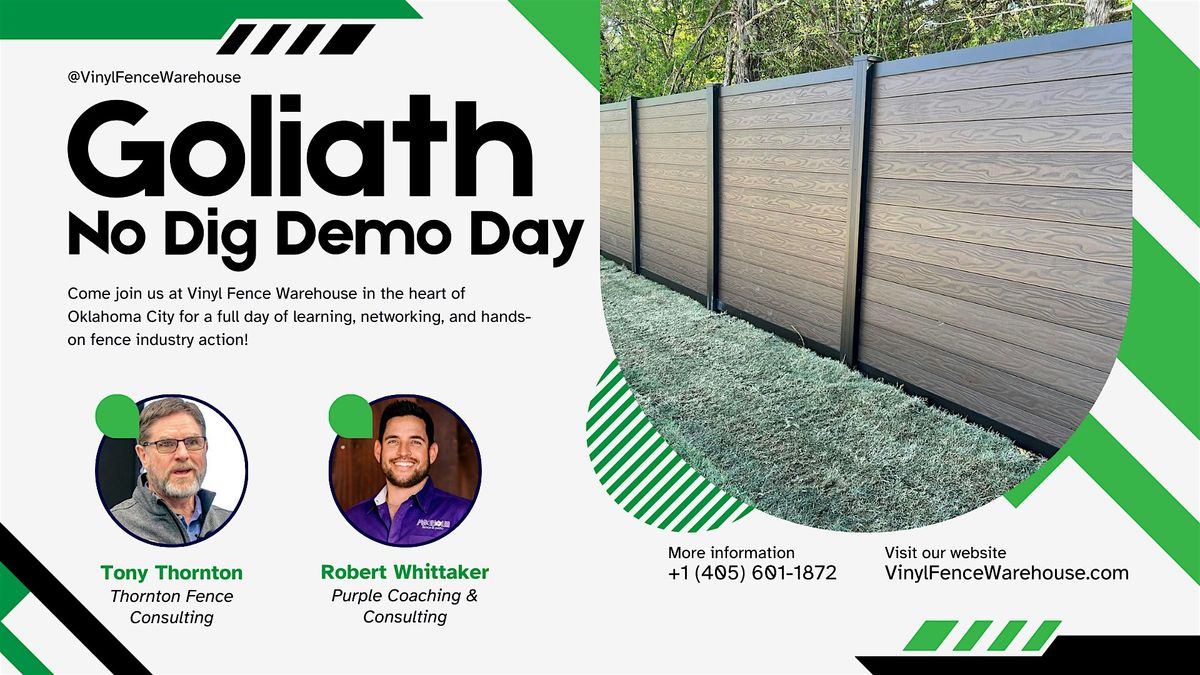 Goliath Fence Systems: No Dig Demo Day, 12 September | Event in Oklahoma City | AllEvents