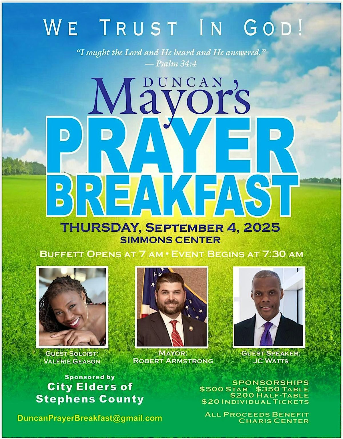 Duncan Mayor's Prayer Breakfast with JC Watts, 4 September | Event in Duncan | AllEvents