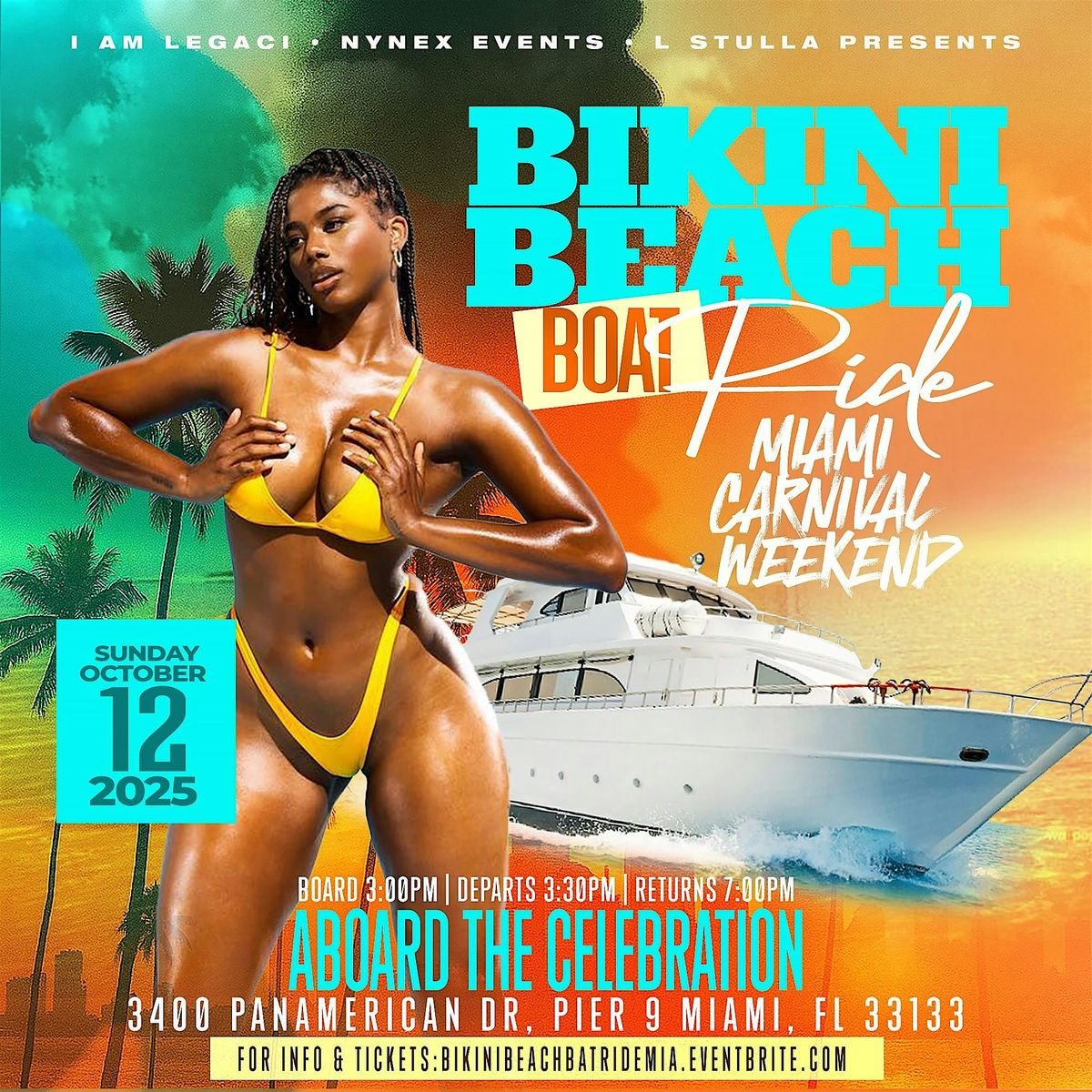 BIKINI BEACH BOAT RIDE 2025 – Miami Carnival Yacht Party • Sunday Oct 12, 12 October | Event in Miami