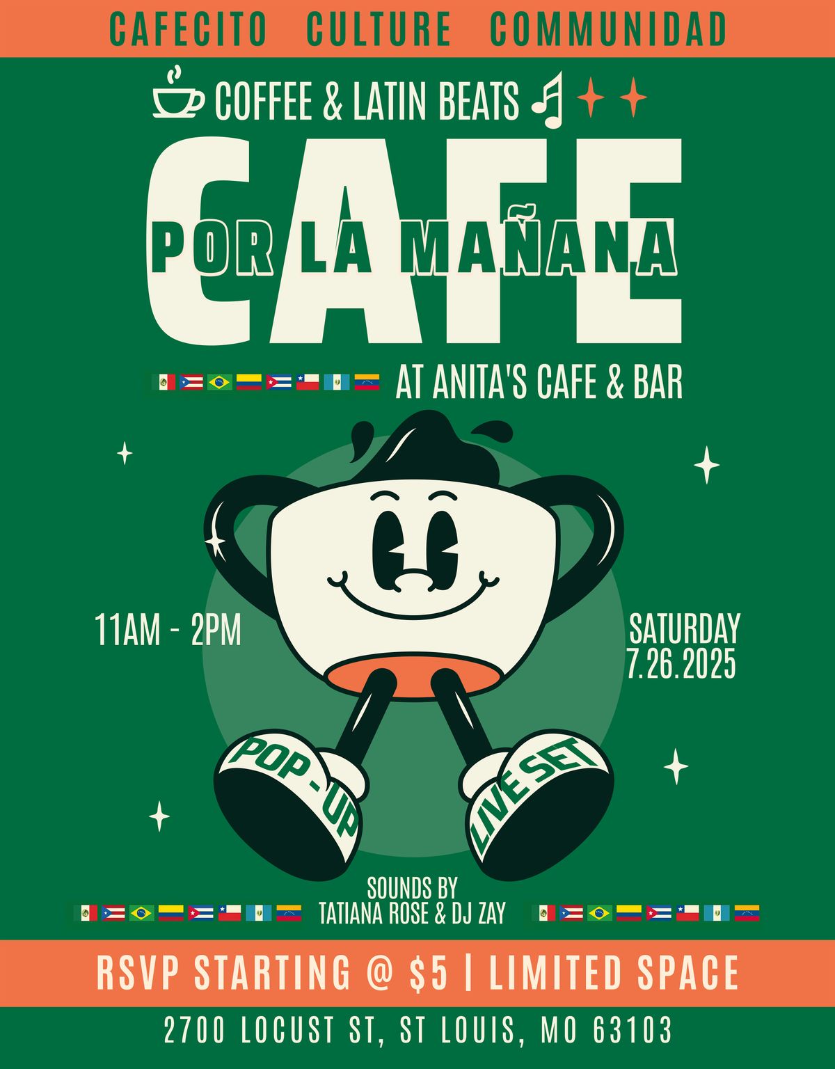POR LA MANAÑA CAFE, 26 July | Event in St. Louis | AllEvents