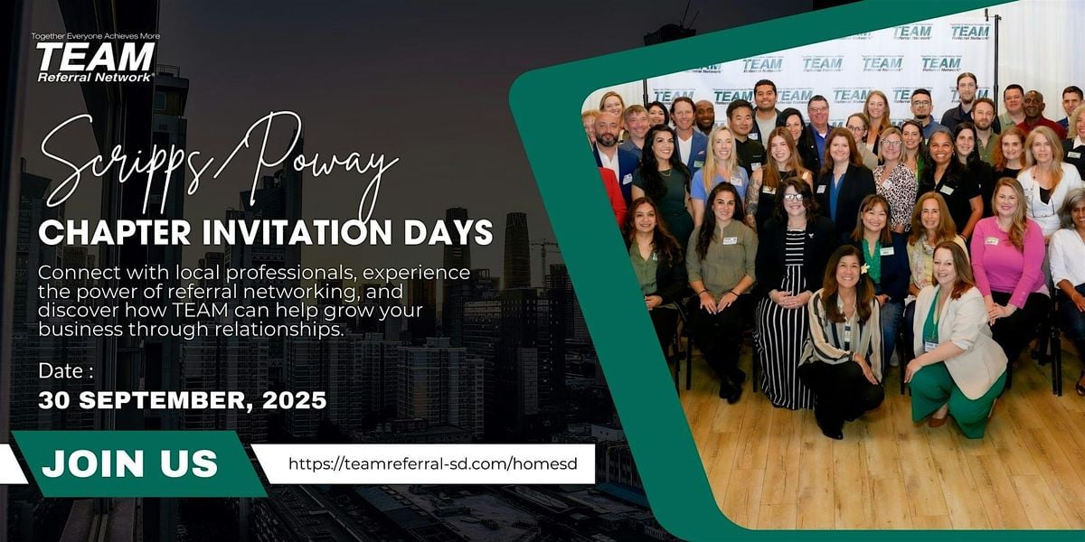 Invitation Day Scripps/Poway TEAM  - Networking and Business Referrals | Event in San Diego | AllEvents