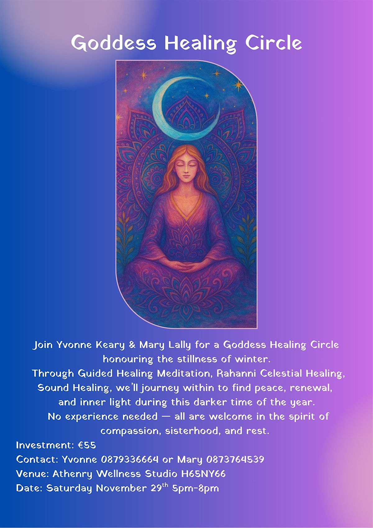 Goddess Healing Circle, 29 November | Event in Athenry | AllEvents