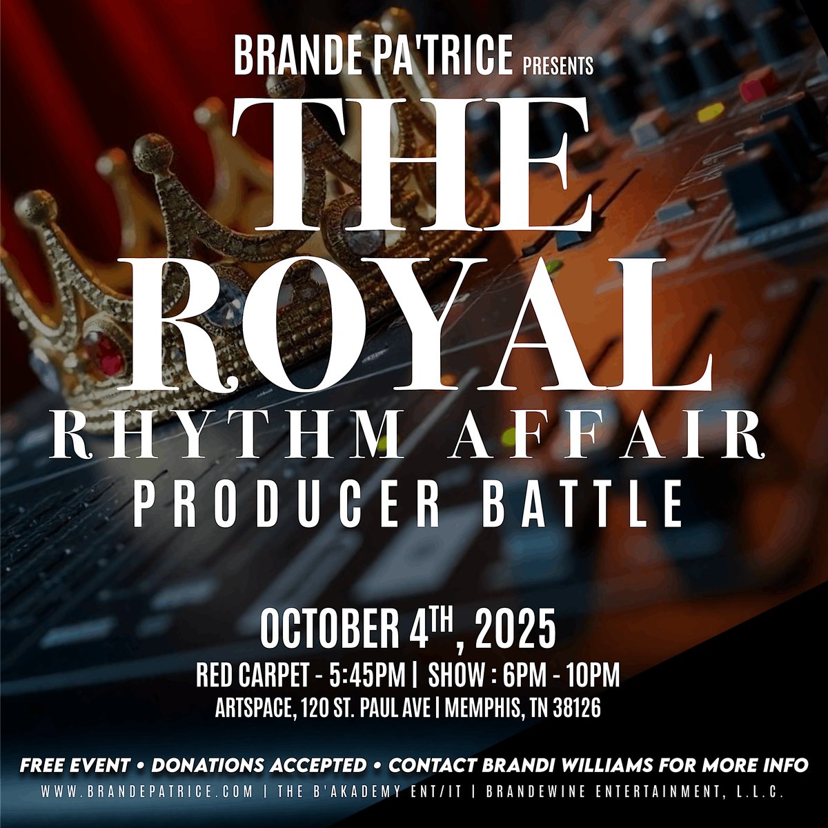 The Royal Rhythm Affair Music Producer Battle, 4 October | Event in Memphis | AllEvents