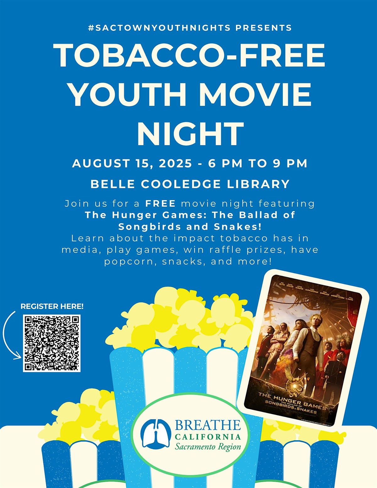 #STYN Movie Night - The Hunger Games: The Ballad of Songbirds & Snakes, 15 August | Event in Sacramento