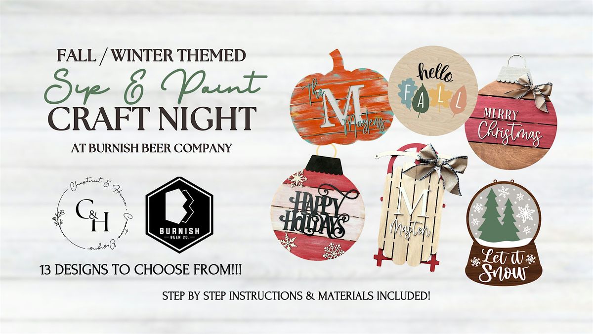 Paint & Sip - Craft night with Chestnut & Home, 17 November | Event in Salisbury | AllEvents