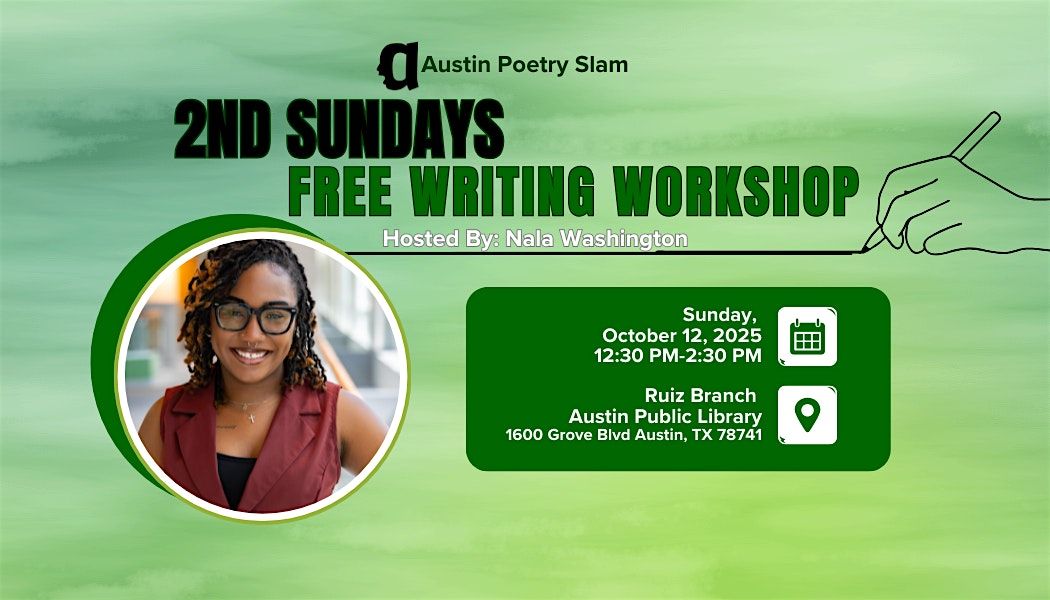 AustinPoetry Slam Presents 2nd Sundays Free Writing Workshop, 12 October | Event in Austin | AllEvents