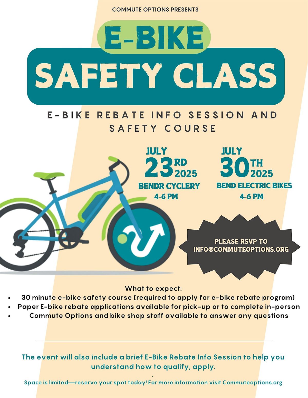 E-Bike Rebate Info Session and Safety Course, 30 August | Event in Bend | AllEvents