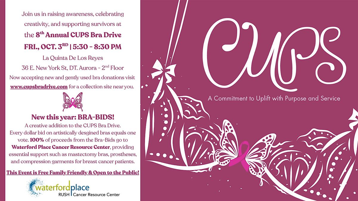 Bra Bids at CUPS Bra Drive, 3 October | Event in Aurora | AllEvents