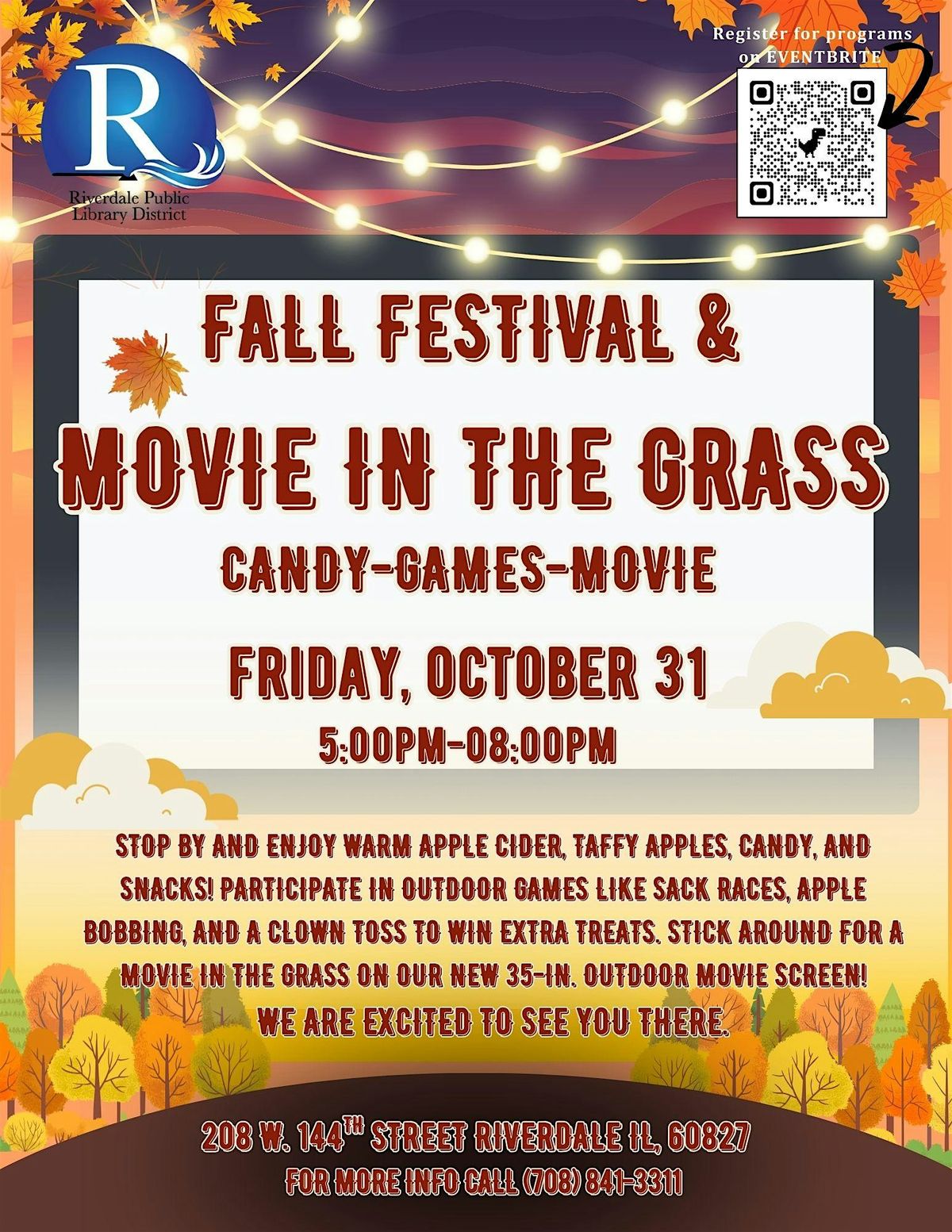 Fall Fest & Movie in the Grass, 31 October | Event in Riverdale | AllEvents