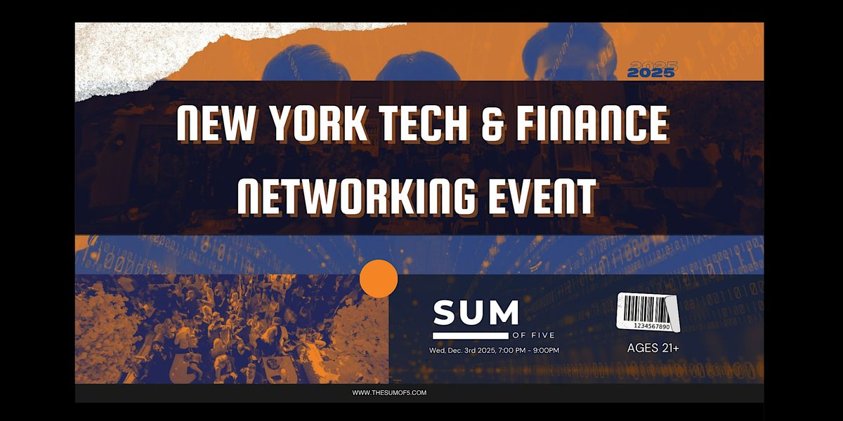 New York Tech & Finance Networking Event, 3 December | Event in New York | AllEvents