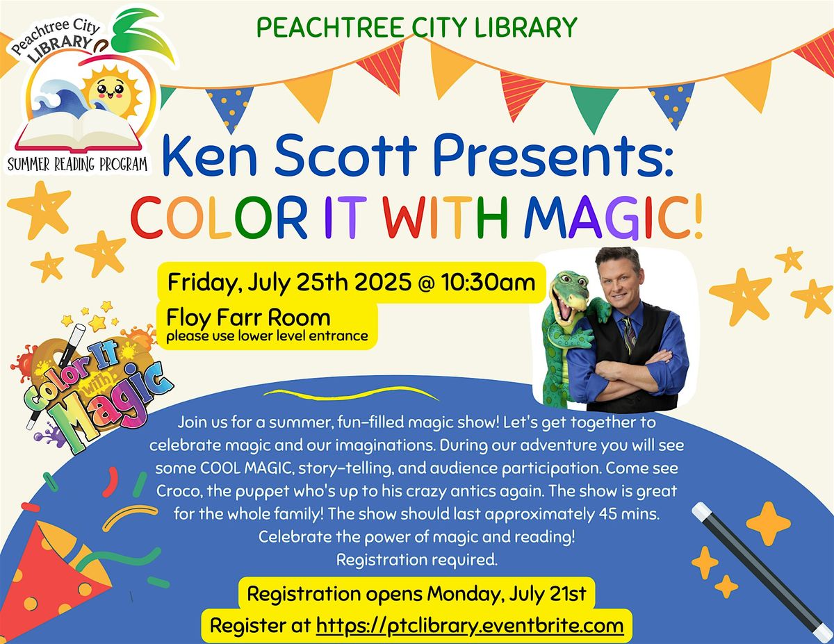 Ken Scott Presents: Color it wit Magic, 25 July | Event in Peachtree City | AllEvents