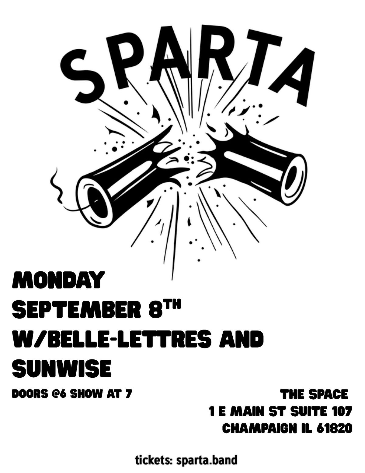 Sparta w/ Belles-Lettres and Sunwise, 8 September | Event in Champaign | AllEvents