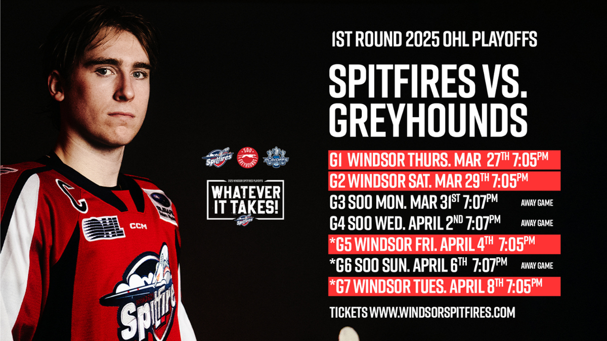 Sault Ste Marie - Soo Greyhounds at Windsor Spitfires at WFCU Centre, 18 December | Event in Windsor | AllEvents