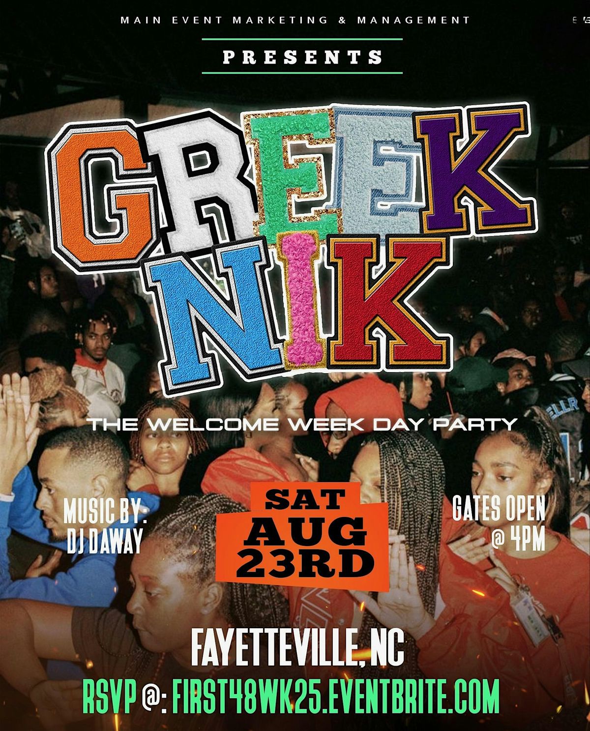 GREAKNIK || THE WELCOME WEEK DAY PARTY, 23 August | Event in Fayetteville | AllEvents