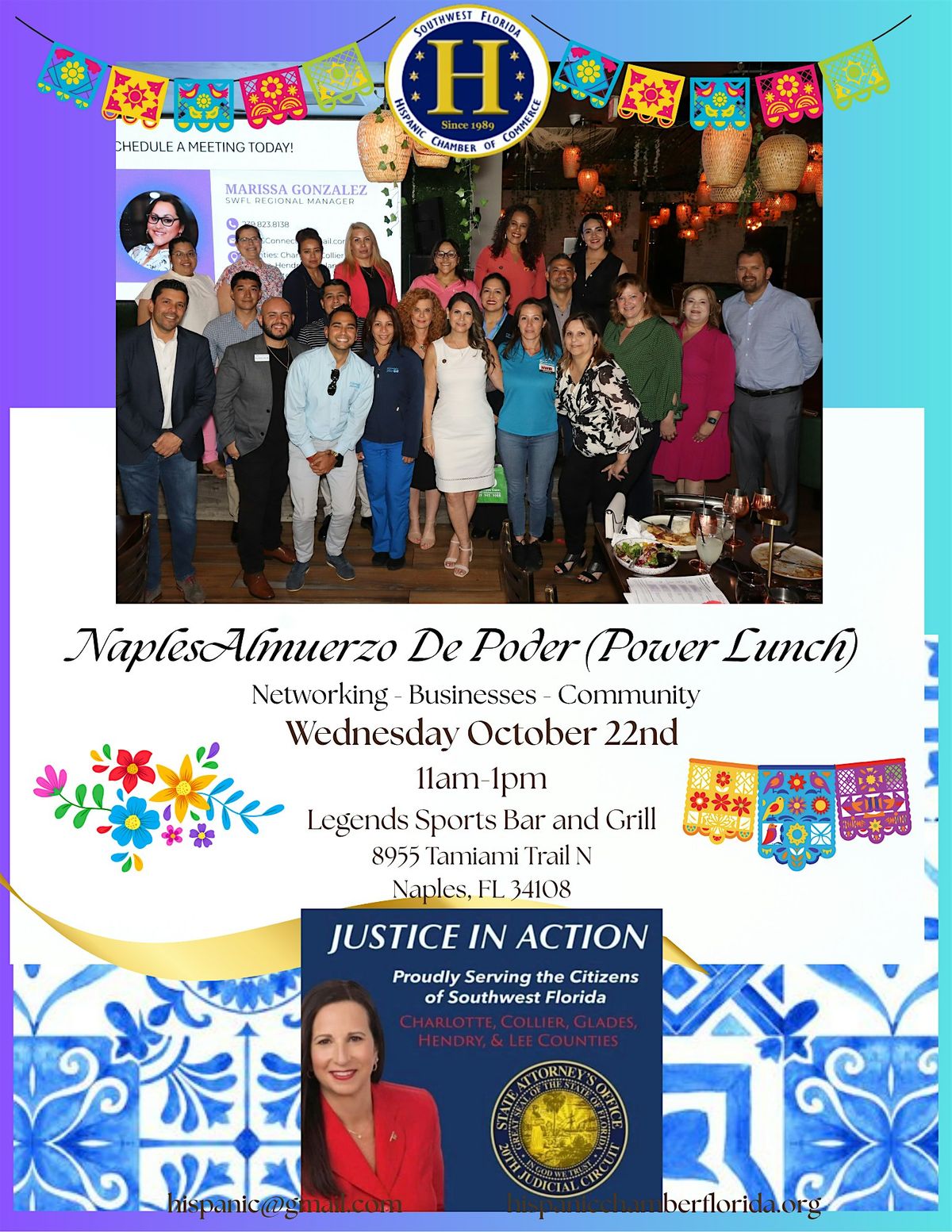 October Naples Business Almuerzo de Poder with Amira Fox, Fl State Attorney, 22 October | Event in Naples