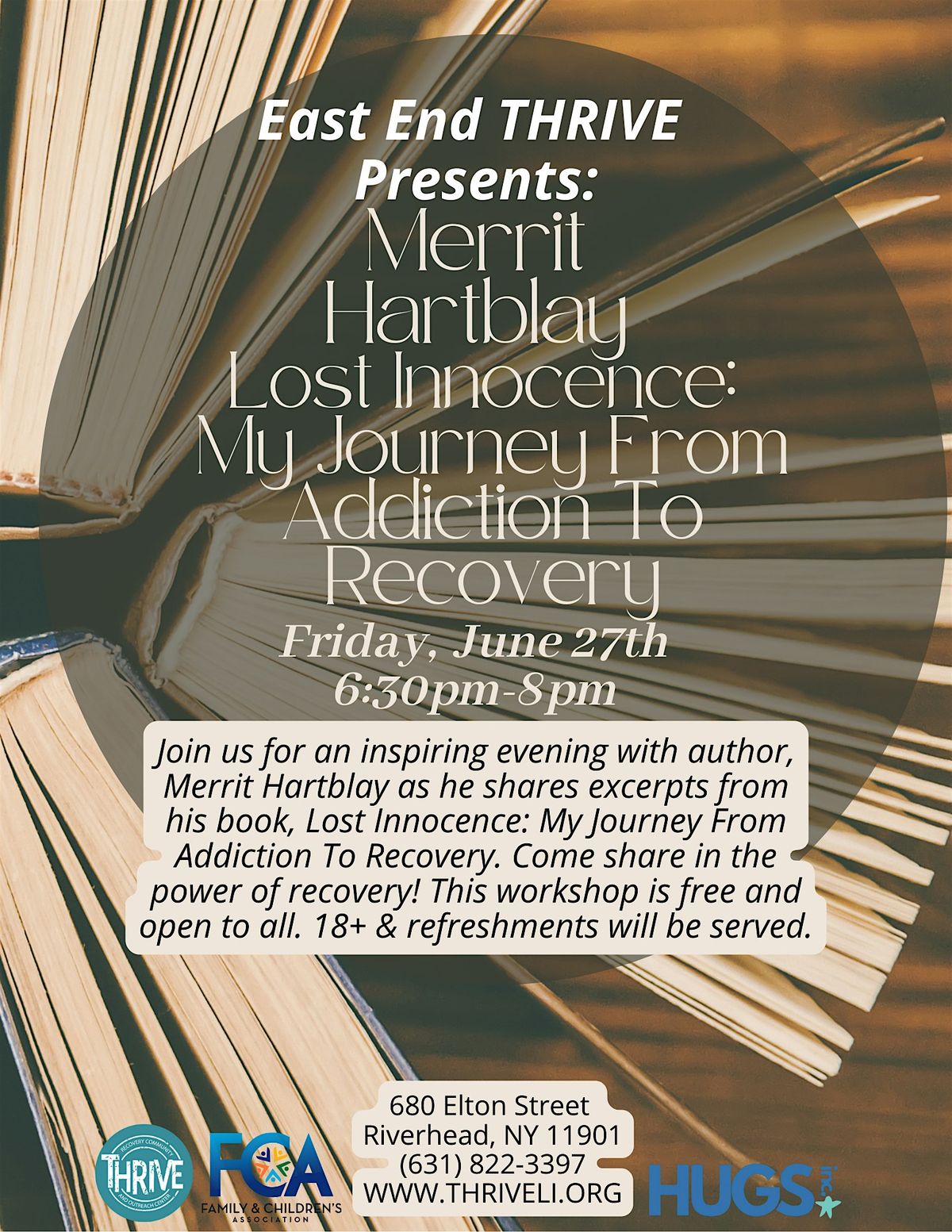 Merrit Hartblay - Lost Innocence: My Journey From Addiction to Recovery, 27 June | Event in Riverhead | AllEvents