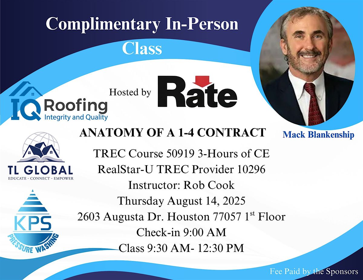 Anatomy of a 1-4 Contract, 14 August | Event in Houston | AllEvents