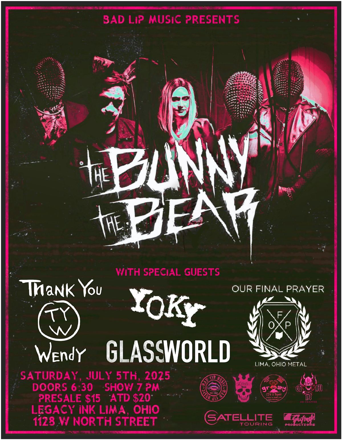 The Bunny The Bear and More at Legacy Ink in Lima, OH, 5 July | Event in Lima | AllEvents