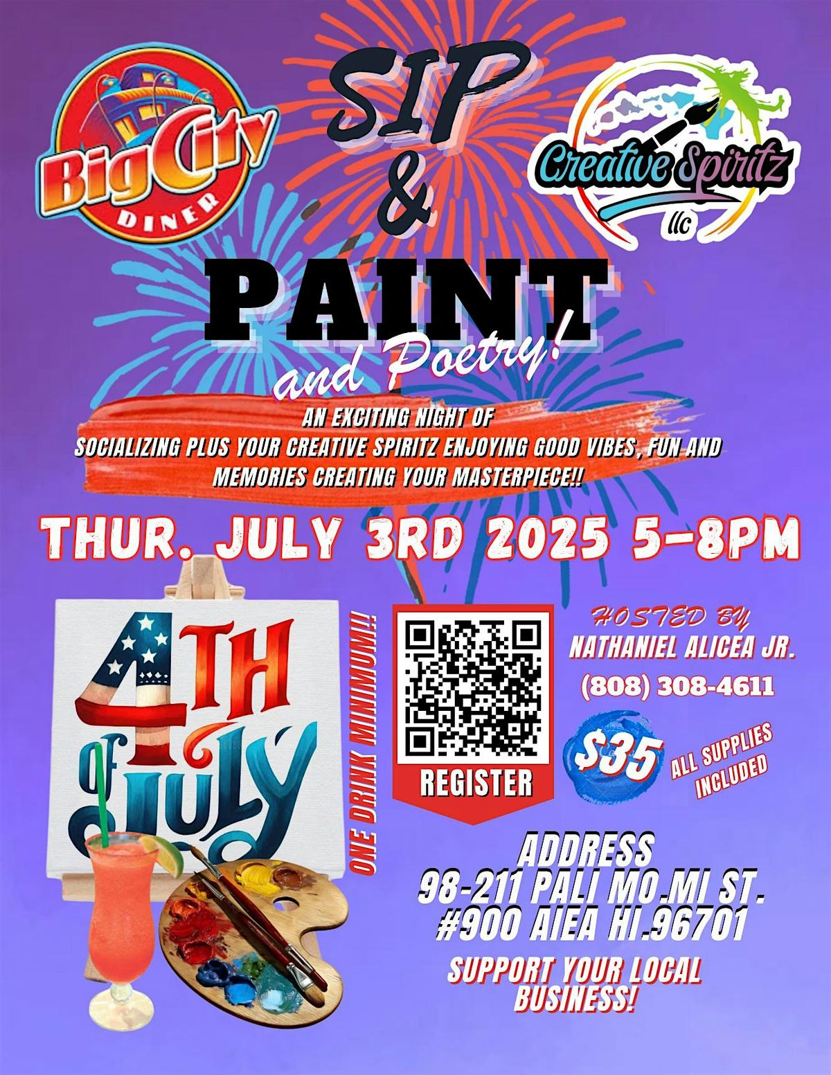 4th of July Sip & Paint, 3 July | Event in Aiea | AllEvents