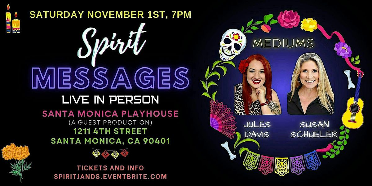 An Evening of Spirit Messages with Jules and Susan Live in Santa Monica!, 1 November | Event in Santa Monica